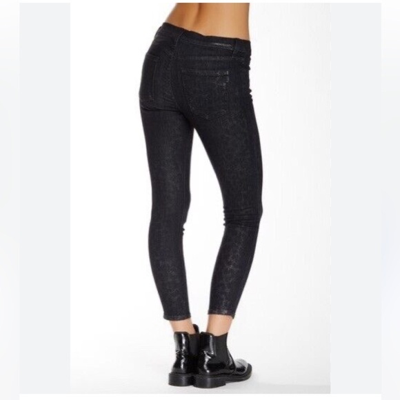 Current Elliott The Stiletto Highland Leopard in Black Ankle Jeans - Picture 2 of 13